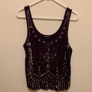 Purple, sequined tank top